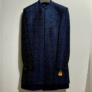 Embroidered Blue Kurta with handwork